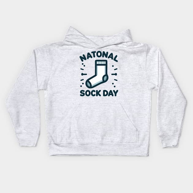 National sock day Kids Hoodie by artoriaa